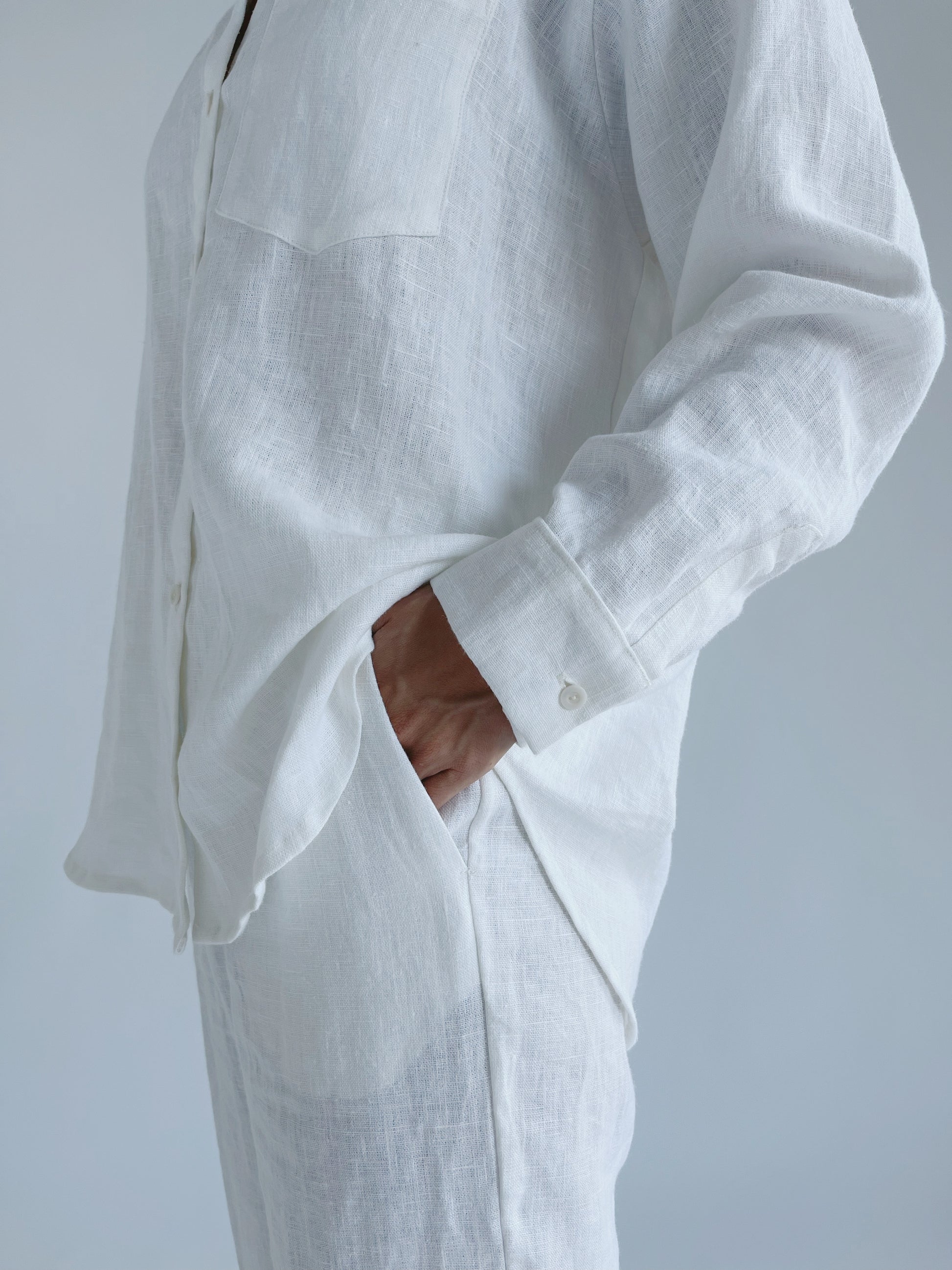 LUMI Linen shirt hem detail